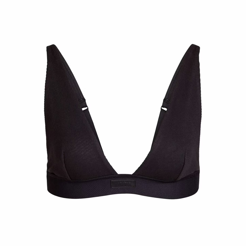 skims cotton rib plunge bralette